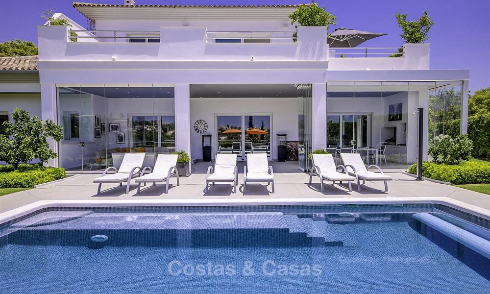 Elegant and very spacious modern-classic villa for sale, frontline golf in Elviria, East Marbella 14901