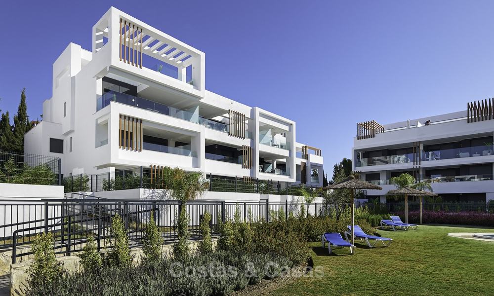 Brand new, move-in ready, modern garden apartment for sale, walking distance to the beach and amenities, between Marbella en Estepona 16968