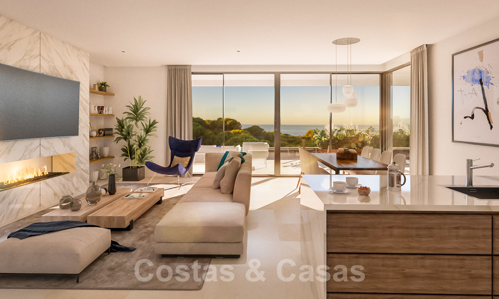New modern luxury apartments with amazing sea views for sale, frontline golf in Marbella East 19943
