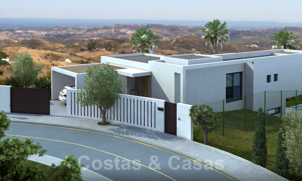 Luxury new build villa in modern style for sale with panoramic mountain and sea views in the prestigious Valtocado area in Mijas, Costa del Sol 25947
