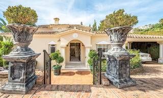 Traditional-Mediterranean luxury villa for sale with sea views in gated community on the Golden Mile of Marbella 54433 