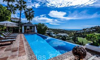 Mediterranean luxury villa for sale with golf and sea views in a gated urbanization in La Quinta, Marbella - Benahavis 66698 