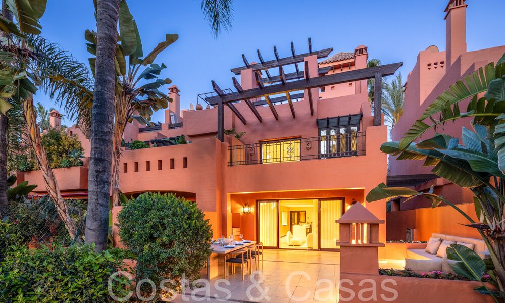 Stunning Mediterranean townhouse for sale in a highly regarded, secure urbanization on Marbella's Golden Mile 67357